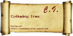 Czékmány Irma névjegykártya