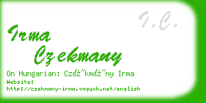 irma czekmany business card